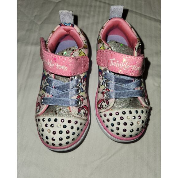 SKECHERS TWINKLE TOES Girls Light Up Shoes Sneakers Toddler Sz.6 unicorn - Picture 5 of 6